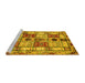 Sideview of Machine Washable Abstract Yellow Modern Rug, wshabs680yw