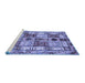 Sideview of Machine Washable Abstract Blue Modern Rug, wshabs680blu