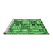 Sideview of Machine Washable Abstract Emerald Green Modern Area Rugs, wshabs680emgrn