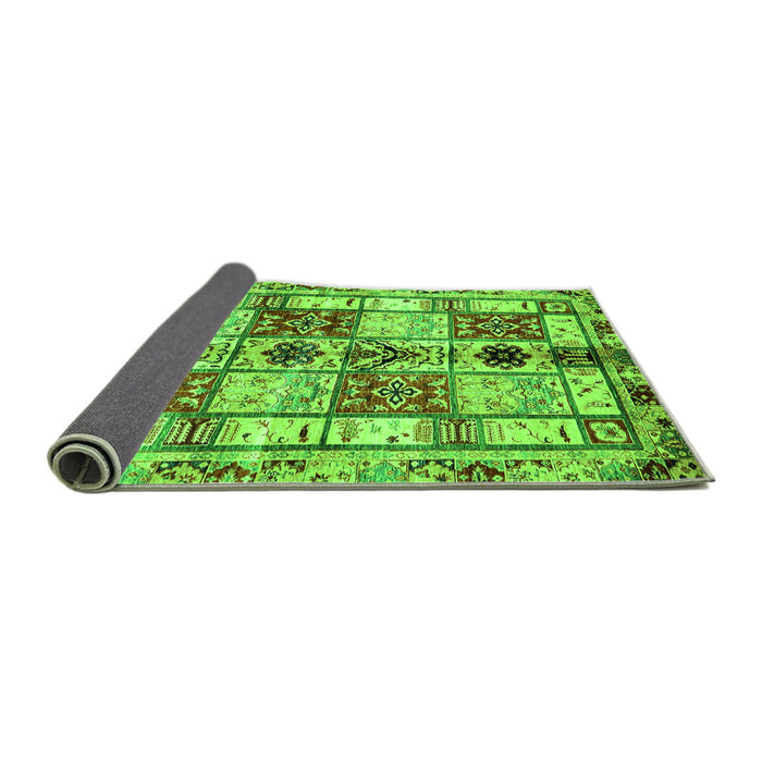 Sideview of Abstract Green Modern Rug, abs680grn