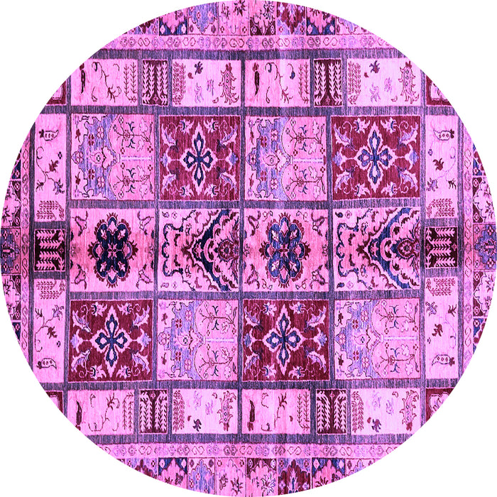 Round Abstract Purple Modern Rug, abs680pur