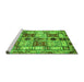 Sideview of Machine Washable Abstract Green Modern Area Rugs, wshabs680grn