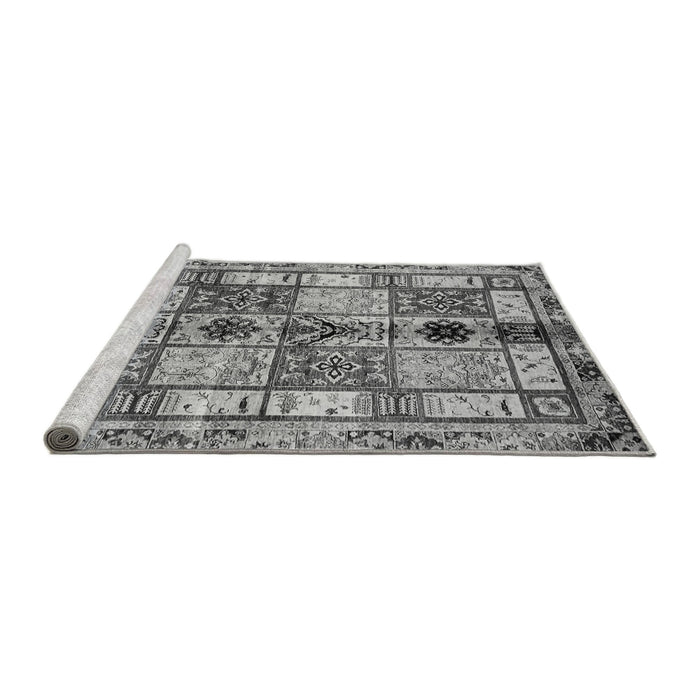 Sideview of Machine Washable Abstract Gray Modern Rug, wshabs680gry