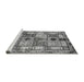 Sideview of Machine Washable Abstract Gray Modern Rug, wshabs680gry