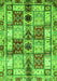 Machine Washable Abstract Green Modern Area Rugs, wshabs680grn