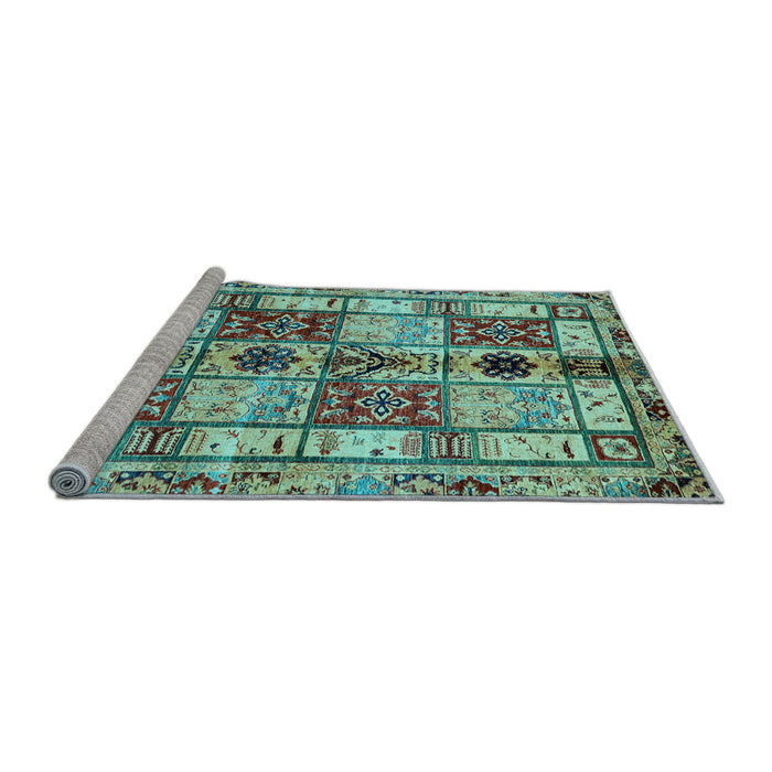 Sideview of Machine Washable Abstract Light Blue Modern Rug, wshabs680lblu