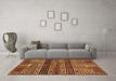 Machine Washable Abstract Brown Modern Rug in a Living Room,, wshabs681brn