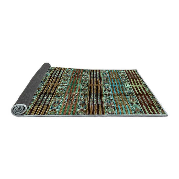 Sideview of Abstract Light Blue Modern Rug, abs681lblu