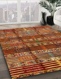 Abstract Red Modern Rug, abs681