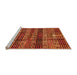 Sideview of Machine Washable Abstract Orange Modern Area Rugs, wshabs681org