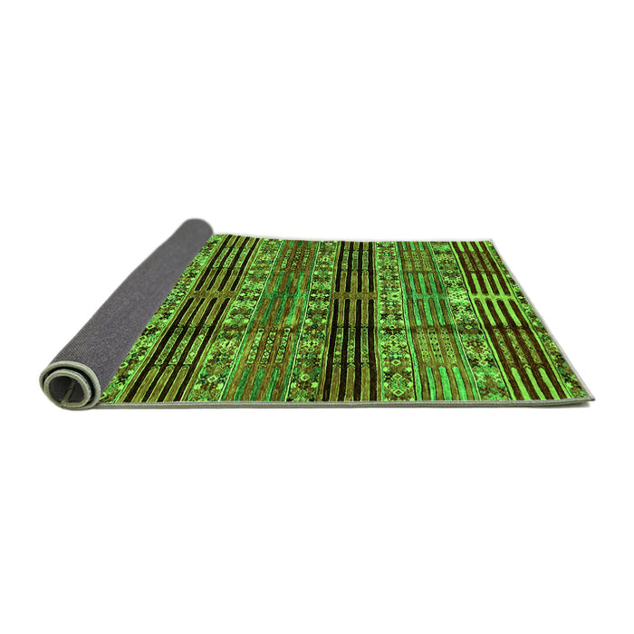 Sideview of Abstract Green Modern Rug, abs681grn