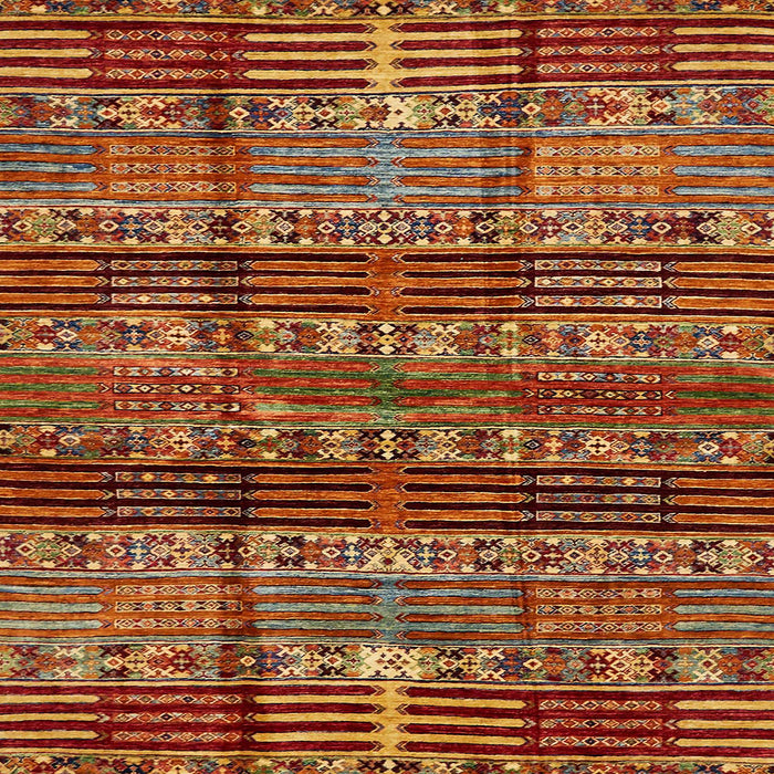 Square Abstract Red Modern Rug, abs681