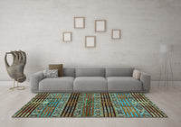 Machine Washable Abstract Light Blue Modern Rug, wshabs681lblu