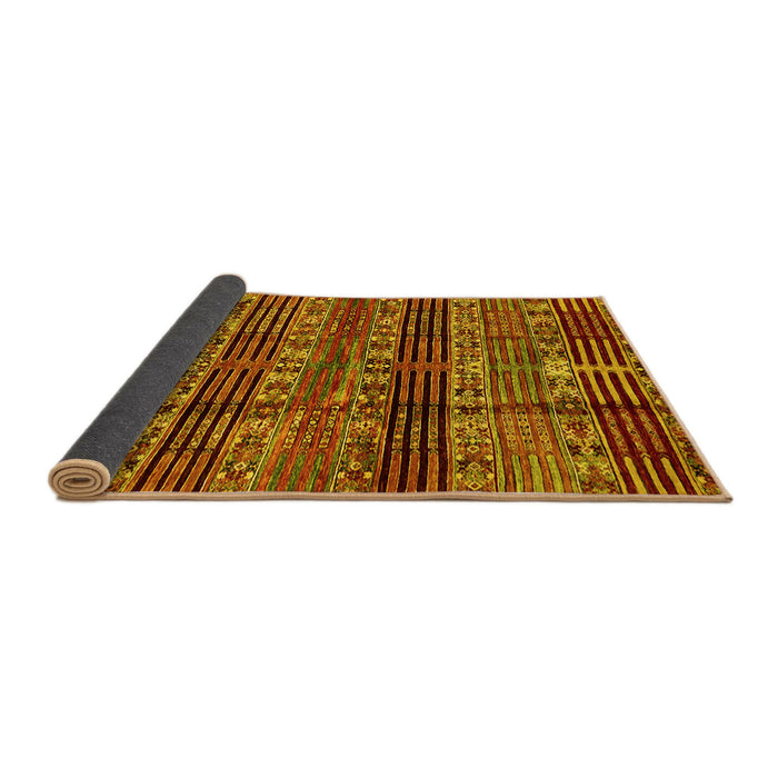 Sideview of Abstract Yellow Modern Rug, abs681yw