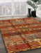 Abstract Red Modern Rug in Family Room, abs681