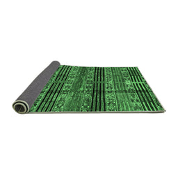 Sideview of Abstract Emerald Green Modern Rug, abs681emgrn