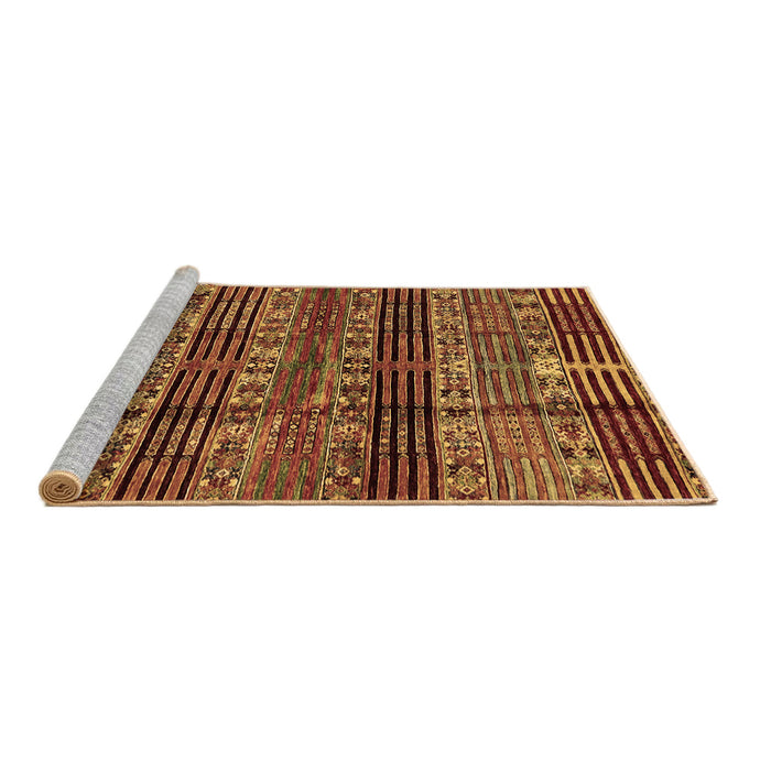 Sideview of Machine Washable Abstract Brown Modern Rug, wshabs681brn