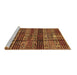 Sideview of Machine Washable Abstract Brown Modern Rug, wshabs681brn