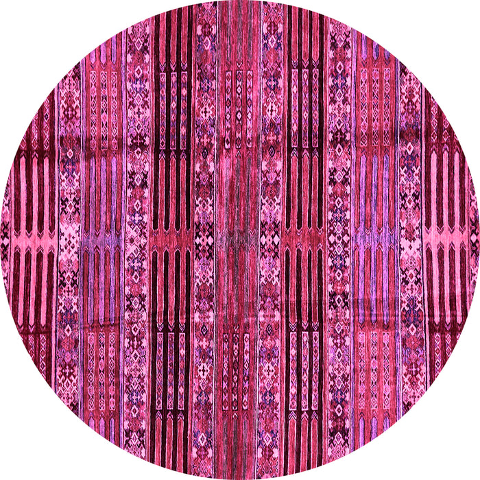 Round Abstract Pink Modern Rug, abs681pnk