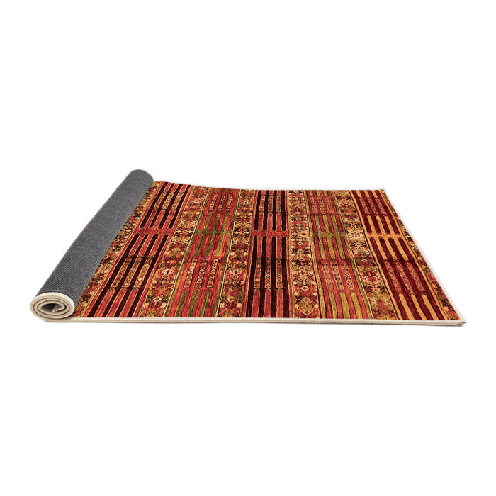 Sideview of Abstract Orange Modern Rug, abs681org