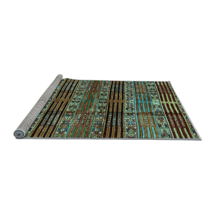 Sideview of Machine Washable Abstract Light Blue Modern Rug, wshabs681lblu