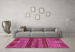 Machine Washable Abstract Pink Modern Rug in a Living Room, wshabs681pnk