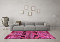 Machine Washable Abstract Pink Modern Rug, wshabs681pnk