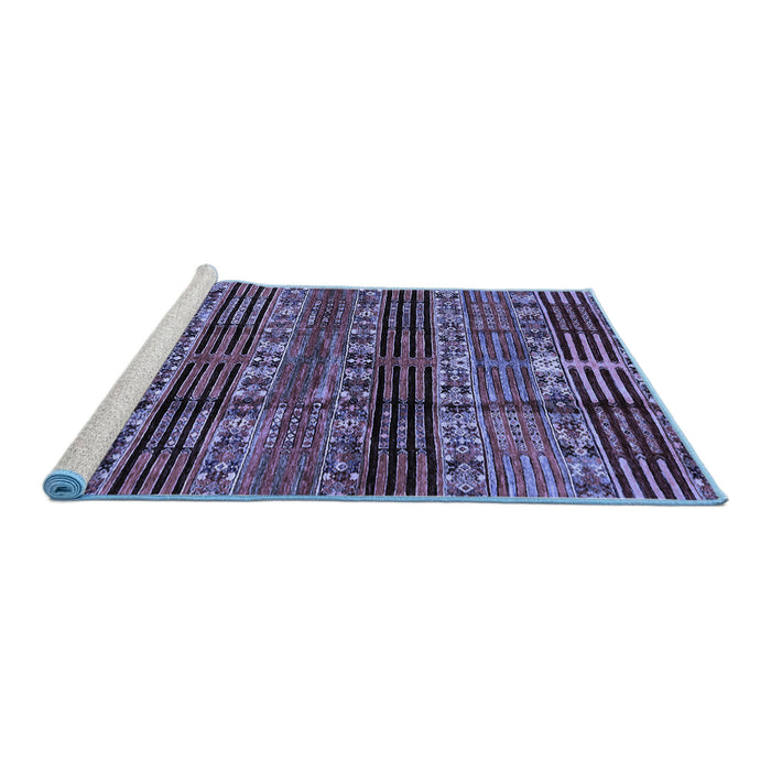 Sideview of Machine Washable Abstract Blue Modern Rug, wshabs681blu