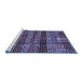 Sideview of Machine Washable Abstract Blue Modern Rug, wshabs681blu