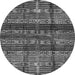 Round Abstract Gray Modern Rug, abs681gry