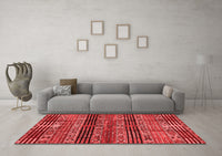 Machine Washable Abstract Red Modern Rug, wshabs681red