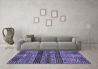 Machine Washable Abstract Blue Modern Rug, wshabs681blu