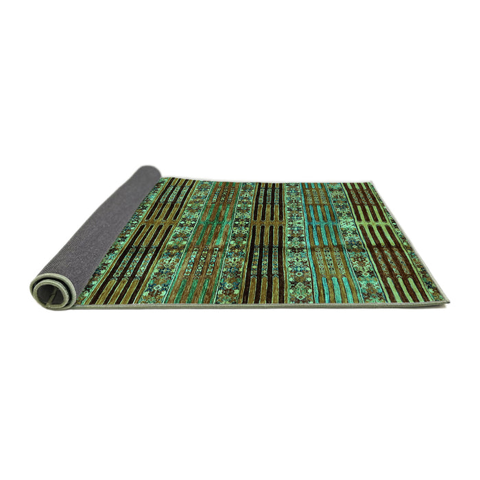Sideview of Abstract Turquoise Modern Rug, abs681turq
