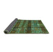 Sideview of Abstract Turquoise Modern Rug, abs681turq