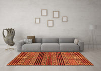 Machine Washable Abstract Orange Modern Rug, wshabs681org