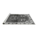 Sideview of Machine Washable Abstract Gray Modern Rug, wshabs682gry