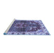 Sideview of Machine Washable Abstract Blue Modern Rug, wshabs682blu