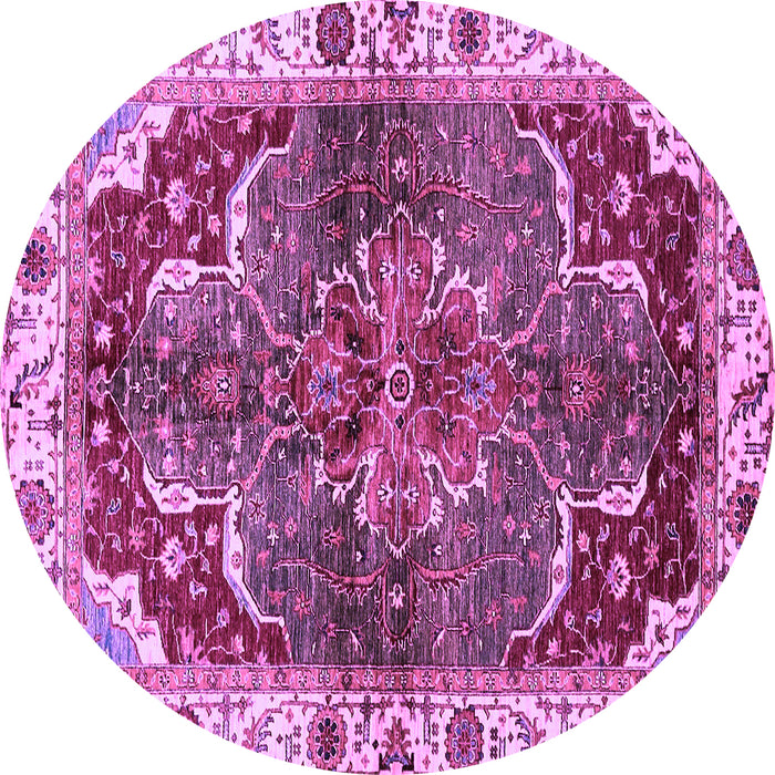 Round Machine Washable Abstract Purple Modern Area Rugs, wshabs682pur