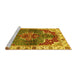 Sideview of Machine Washable Abstract Yellow Modern Rug, wshabs682yw