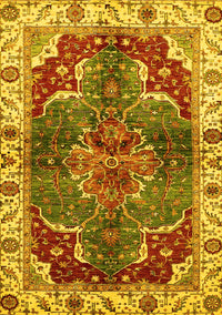 Abstract Yellow Modern Rug, abs682yw