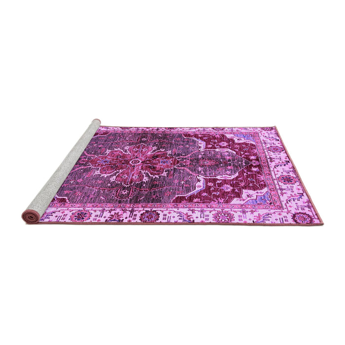 Sideview of Machine Washable Abstract Purple Modern Area Rugs, wshabs682pur