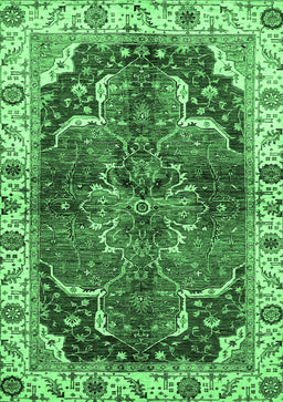 Abstract Emerald Green Modern Rug, abs682emgrn