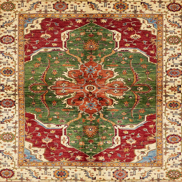 Square Abstract Red Modern Rug, abs682