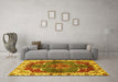 Machine Washable Abstract Yellow Modern Rug in a Living Room, wshabs682yw