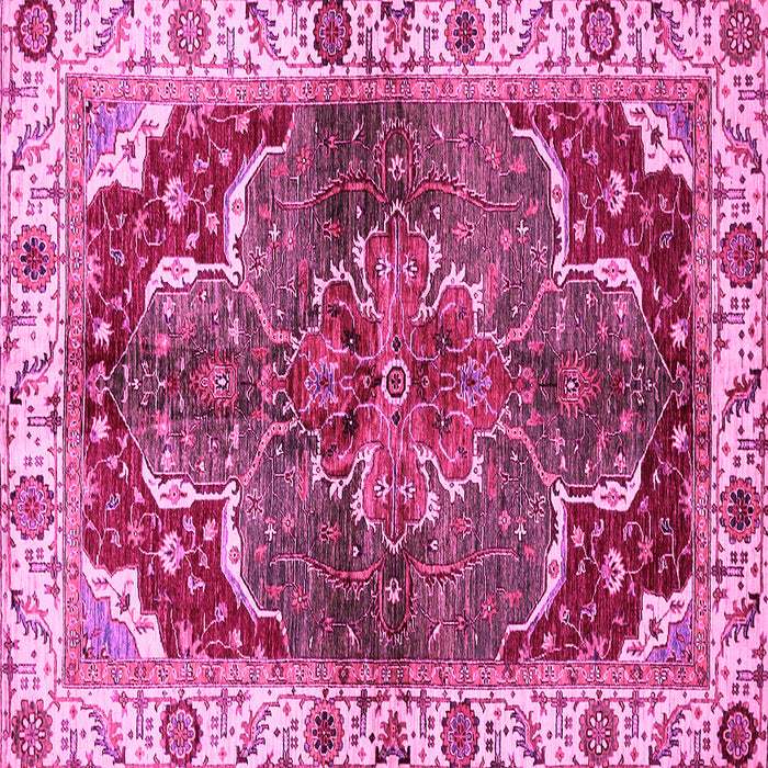 Square Machine Washable Abstract Pink Modern Rug, wshabs682pnk