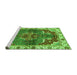 Sideview of Machine Washable Abstract Green Modern Area Rugs, wshabs682grn