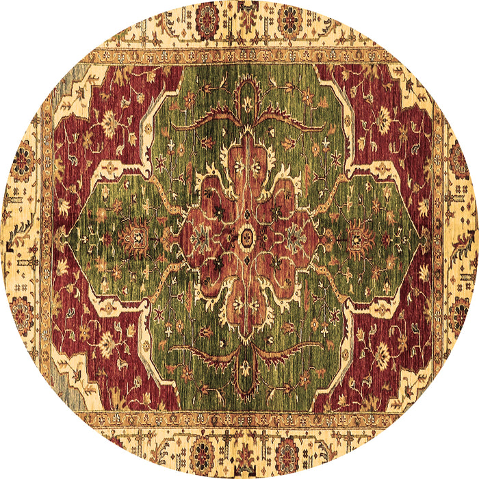 Round Machine Washable Abstract Brown Modern Rug, wshabs682brn