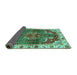 Sideview of Abstract Turquoise Modern Rug, abs682turq