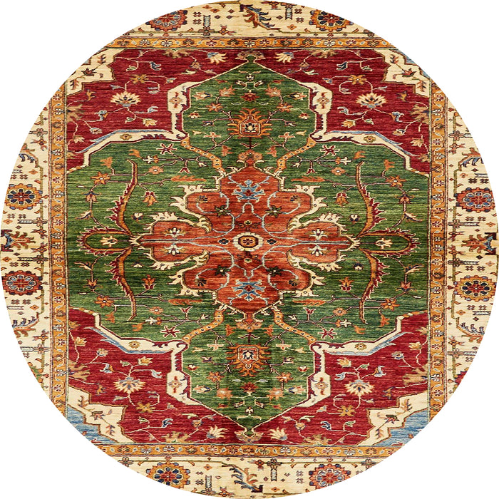 Round Abstract Red Modern Rug, abs682