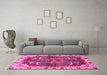 Machine Washable Abstract Pink Modern Rug in a Living Room, wshabs682pnk